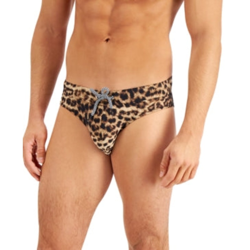 International Concepts Men's Cheetah Print Brief Swimsuit Large