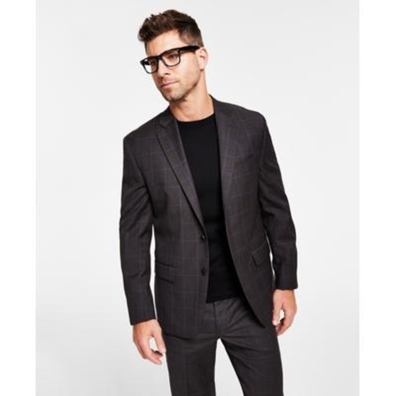 Lauren Ralph Lauren Men's Classic Fit Wool Sport Coat Blazer  Brown Plaid 48R