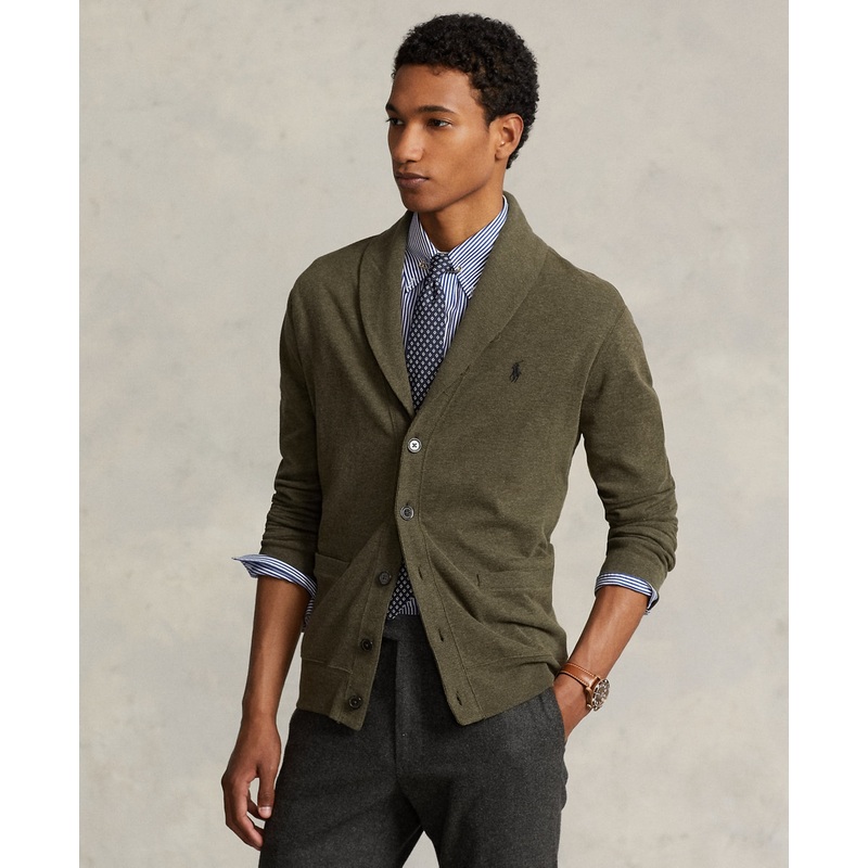 Polo Ralph Lauren Men's Luxury Shawl Neck Cardigan Sweater XL Olive Green