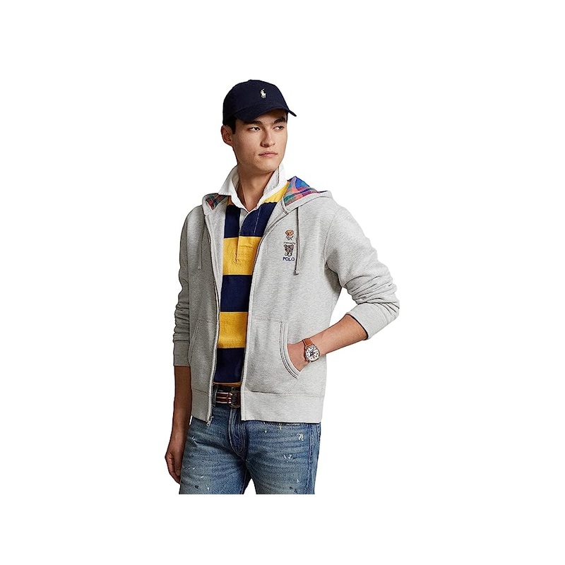 Polo Ralph Lauren Mens Polo Bear Fleece Full Zip Hoodie Sweatshirt XL Grey