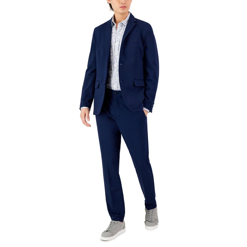 Alfani Men's Modern Knit Suit Jacket Blazer Neo Navy Blue XL