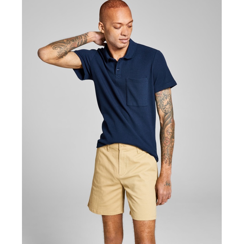 And Now This Men's Stretch Chino Shorts Khaki Beige 38 Waist