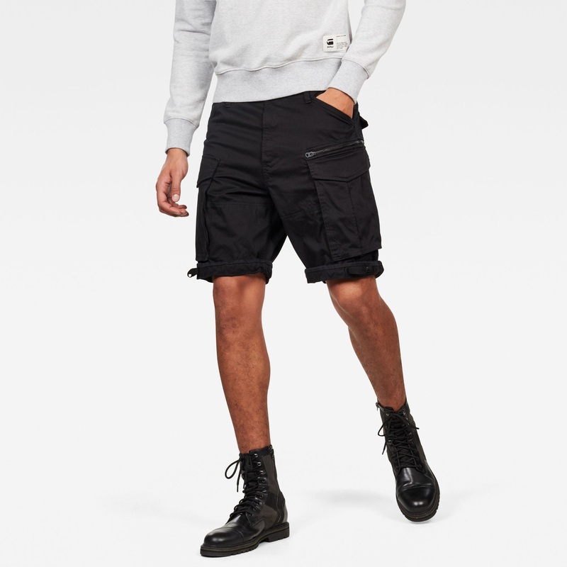 G star Raw Mens Rovic Loose Fit Cargo Shorts Black 38