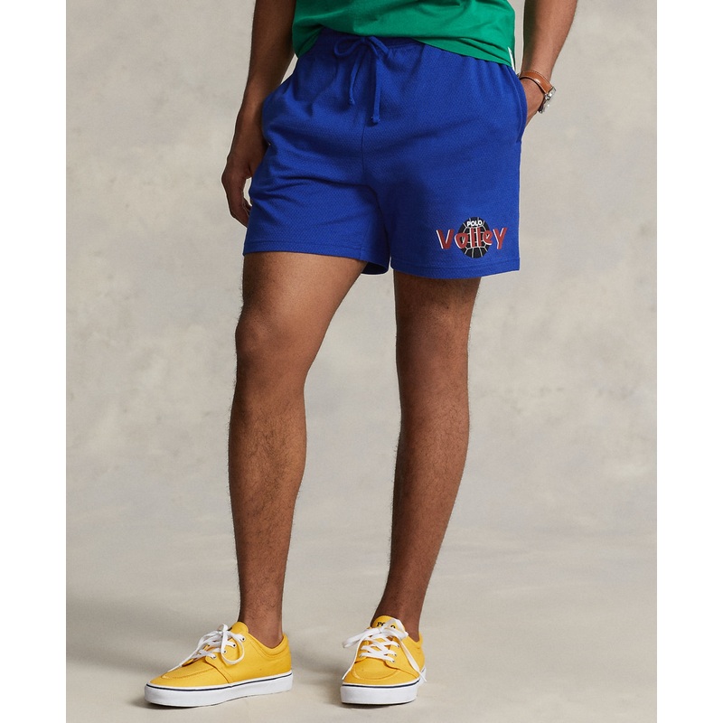 Polo Ralph Lauren Men's Cotton Waffle Knit Graphic Shorts Royal Blue Small