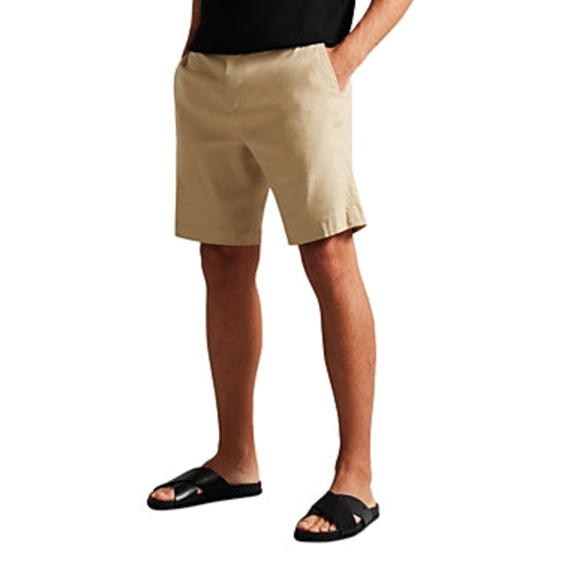 Ted Baker Mens Leder Half Elasticated Shorts Beige 38