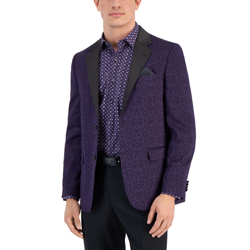Vince Camuto Men's Slim Fit Sport Coat Blazer  Purple 42R