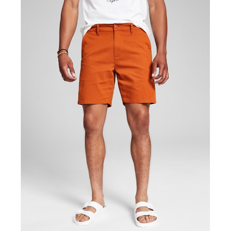 And Now This Men's Stretch Mid Rise Chino Shorts Brown 32
