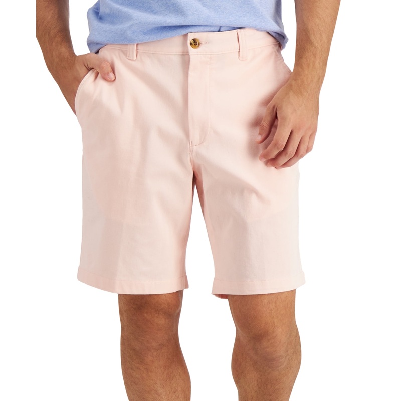 Club Room Men's Regular Fit 9" 4 Way Stretch Shorts Pink 34