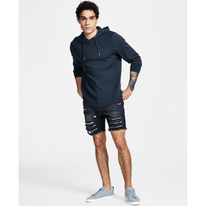 I.n.c. International Concepts Men's Classic Destroyed 7" Denim Shorts Black 36