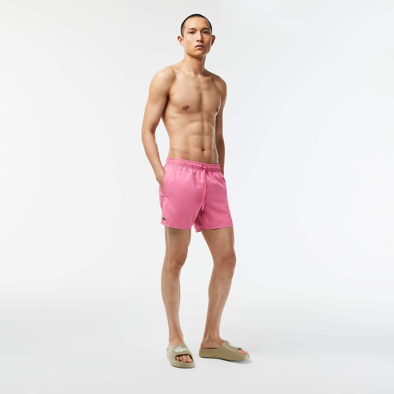 Lacoste Men's Light Quick Dry Swim Shorts Reseda Pink 2XL