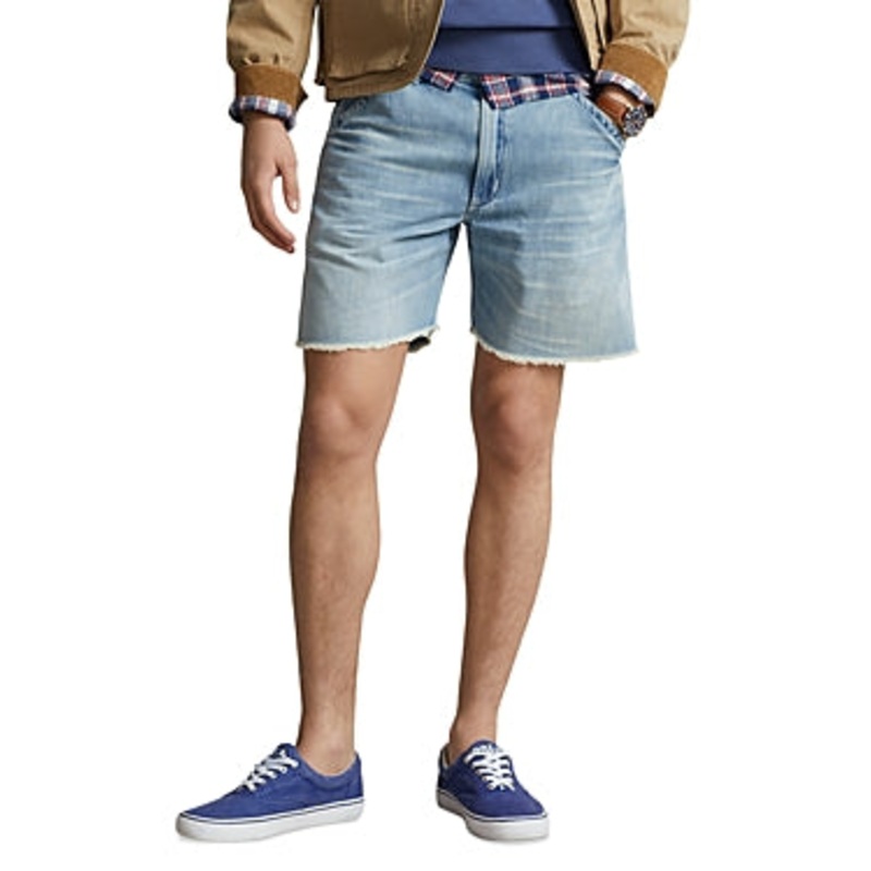Polo Ralph Lauren Men's Denim Raw Edge Shorts Wiscasset Light Blue  30