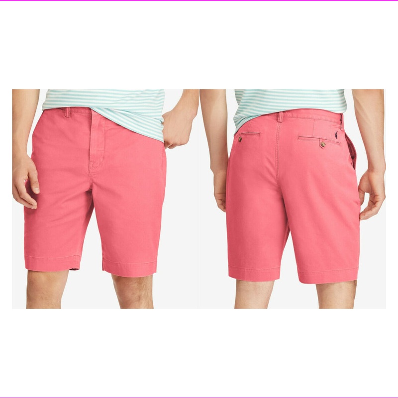 Polo Ralph Lauren Mens Classic Fit Stretch Chino Shorts Nantucket Red 40