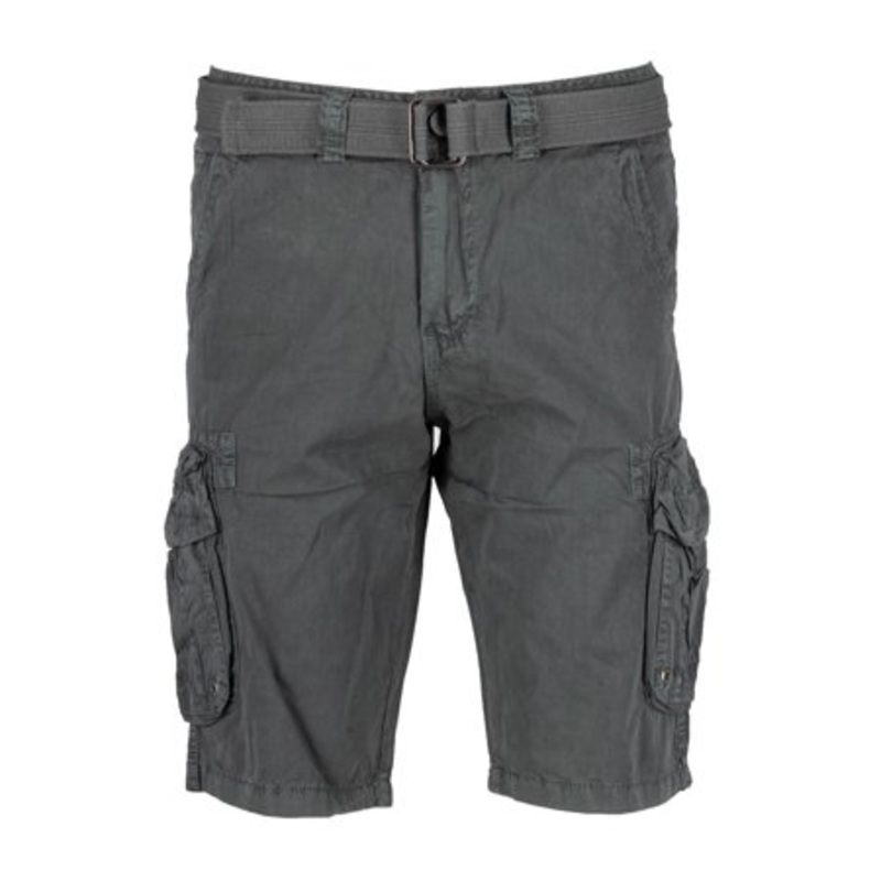 Raw X Men's Belted Double Pocket Cargo Shorts Grey 52