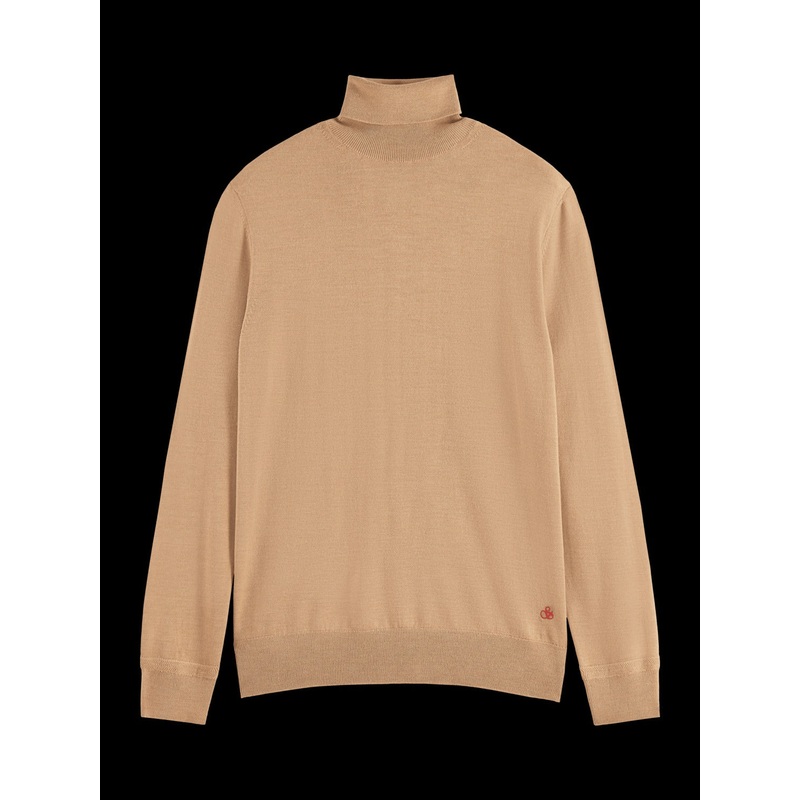 Scotch & Soda Men's Merino Wool Turtleneck Sweater XL Brown