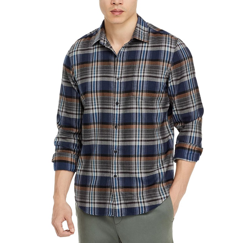 The Men's Store  Regular Fit Long Sleeve Check Flannel Shirt XL