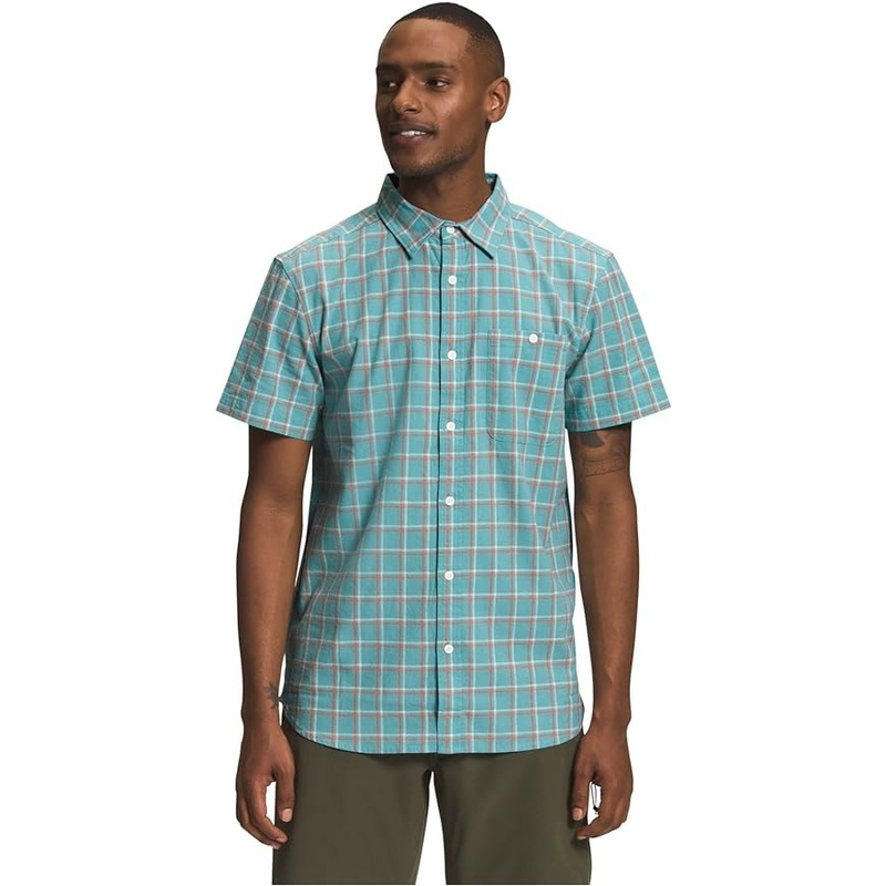 THE NORTH FACE Men's Short-Sleeve Button Loghill Shirt XXL Blue