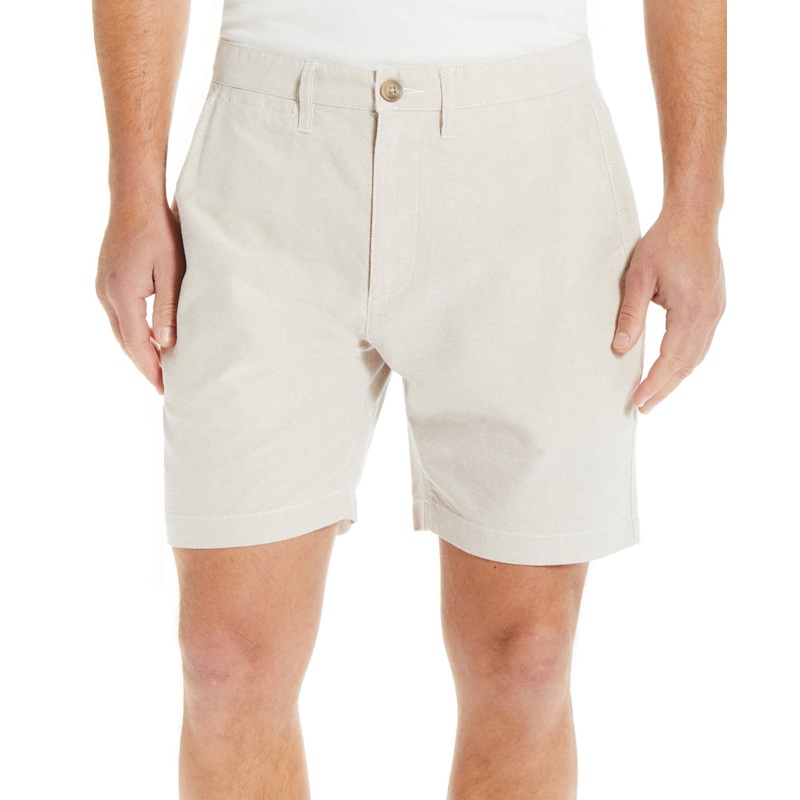 Weatherproof Vintage Men's 7 Inseam Cotton Oxford Shorts Biege Khaki 42