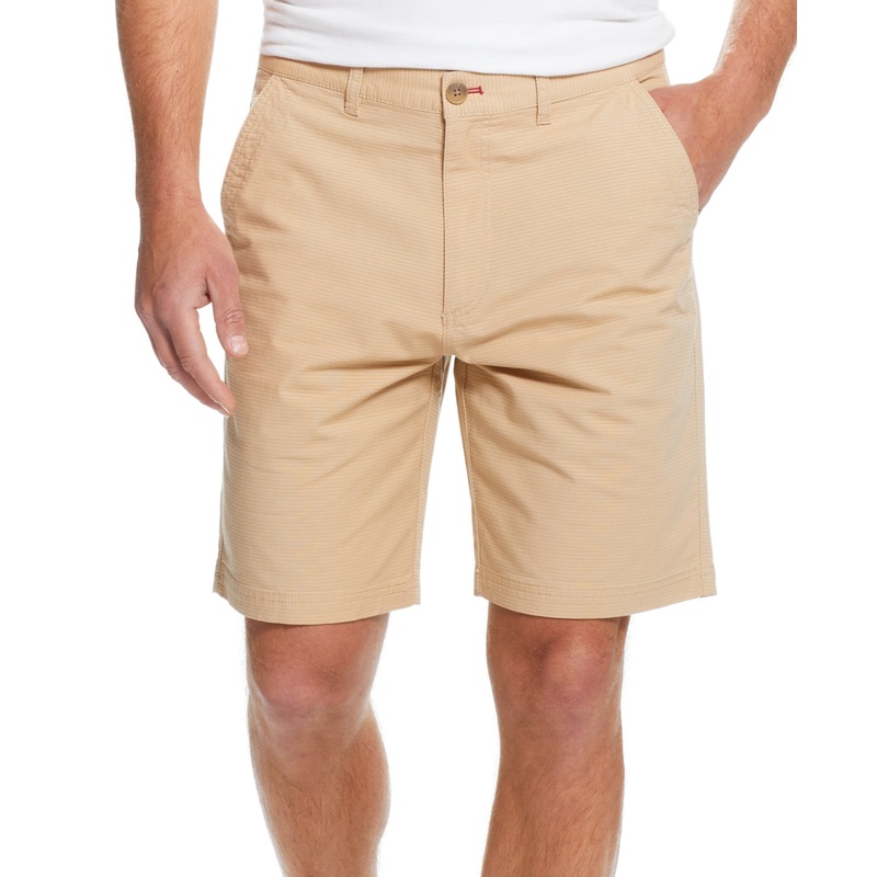 Weatherproof Vintage Men's 9"  Stretch Ottoman Flat Front Shorts Brown 32
