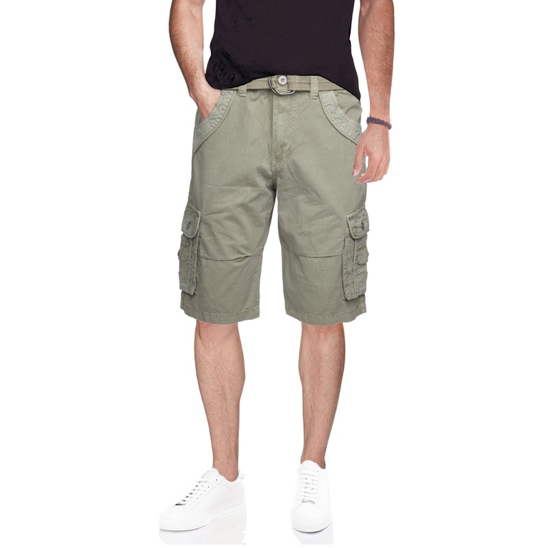 X RAY Men's 12 5 Long Cotton Cargo Shorts Green 30