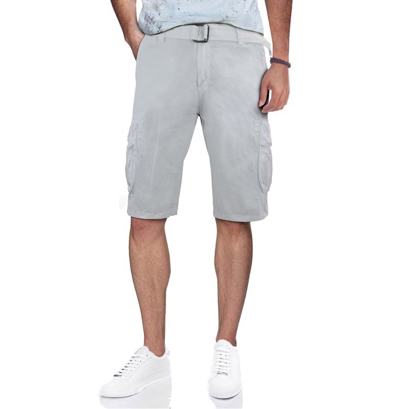 X Ray Men's Belted Double Pocket Cargo Shorts White 40