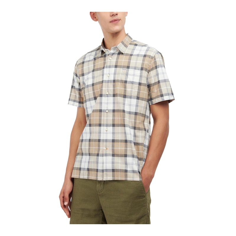 Barbour Men's Gordon Tailored Button Down Shirt Amble Sand Tartan 2XL