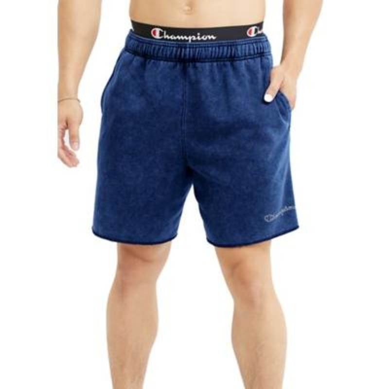 Champion Mens Acid Wash Athletic Navy 7'' Active Shorts Blue Small