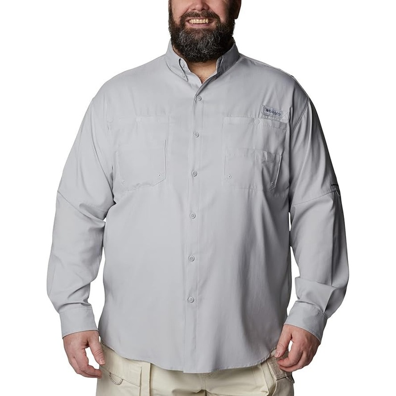 Columbia Men's PFG Tamiami II Long Sleeve Shirt XXL 2XL Cool Grey