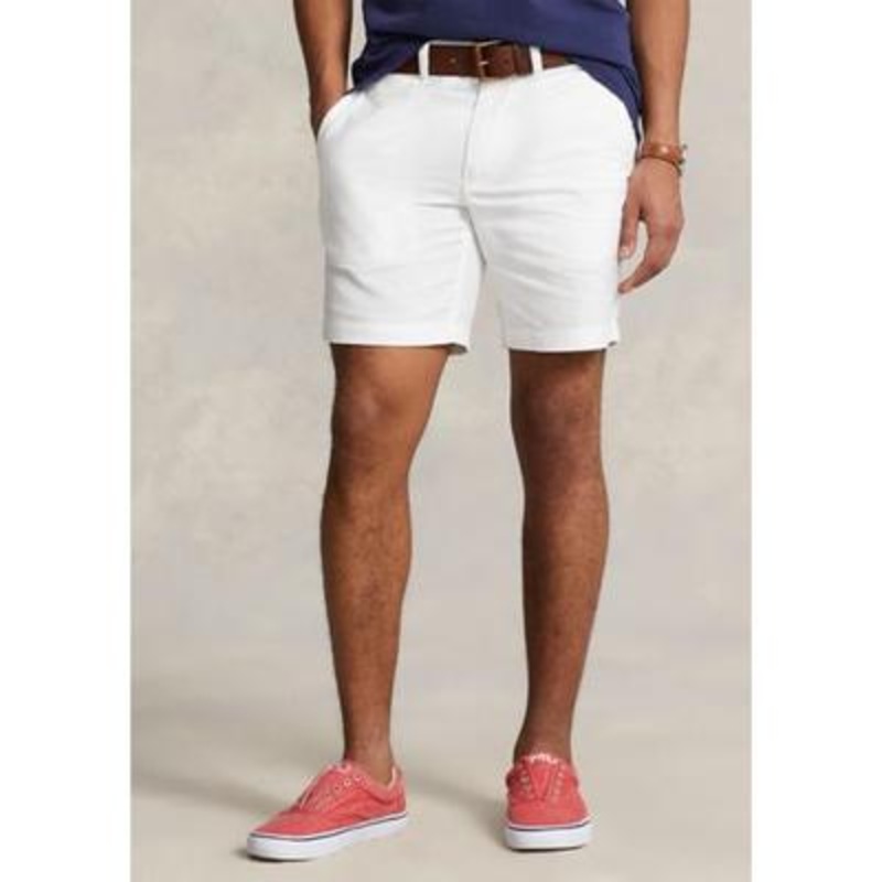 Polo Ralph Lauren Men's 8 Inch Straight Fit Flat Front Casual Shorts White 38