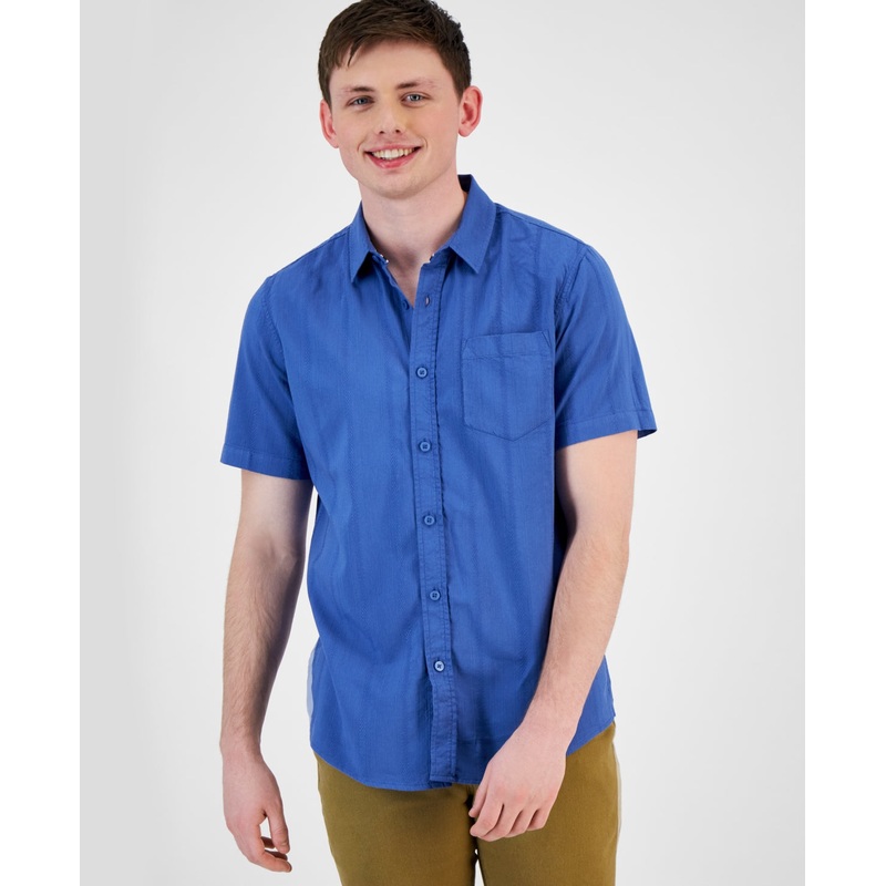 Sun + Stone Men's Weston Button Down Shirt Riverview Blue XL