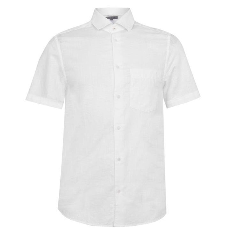 Ted Baker Mens Shirt Sleeve Linen Button Down Shirt White XXL