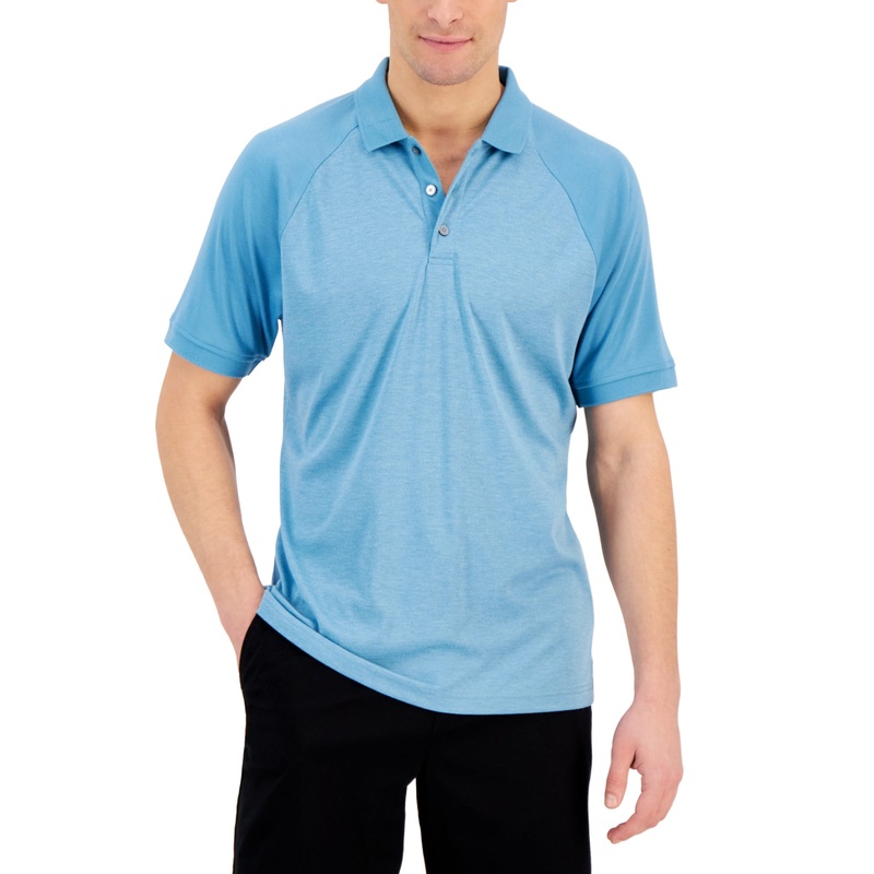 Alfani Men's AlfaTech Short Sleeve Polo Shirt Blue XXL