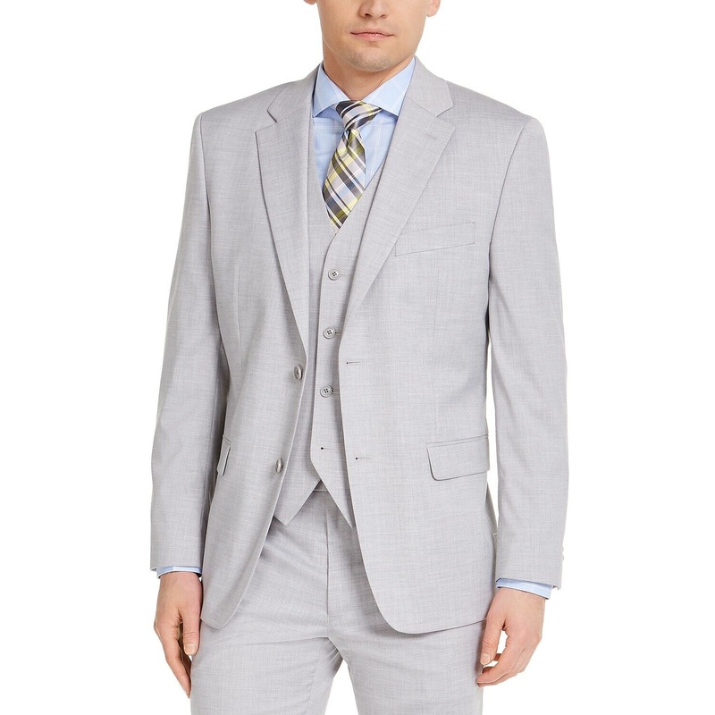 Alfani Men's Classic-Fit Stretch Gray Solid Suit Jacket 38R