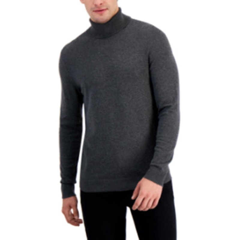 Alfani Mens Tucker Otto Turtleneck Sweater Charcoal Heather 2XL