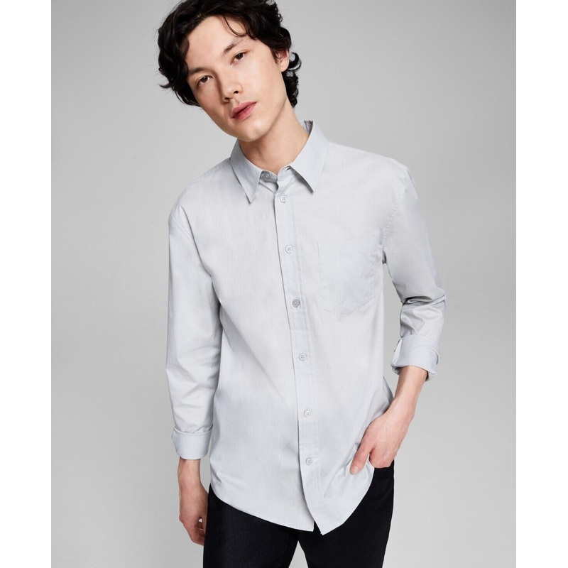 And Now This Mens Poplin Long-Sleeve Button Down N Droplet Small