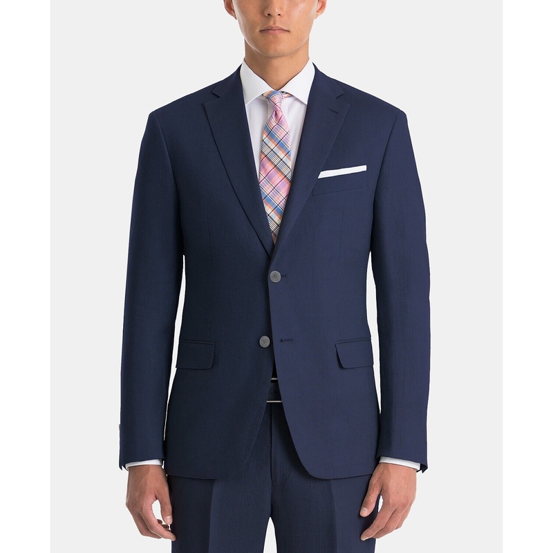 Lauren Ralph Lauren Men's UltraFlex Classic-Fit Linen Sport Coat 44R Blue