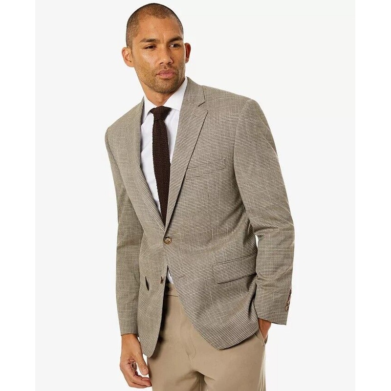 Lauren Ralph Lauren Mens UltraFlex Sport Coat Blazer 40L Brown Cream