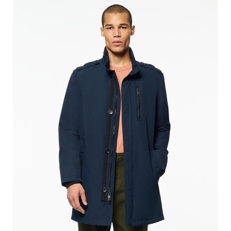 MARC NEW YORK Cullen Oxford Men's Twill Military Inspired Style Coat Large Navy