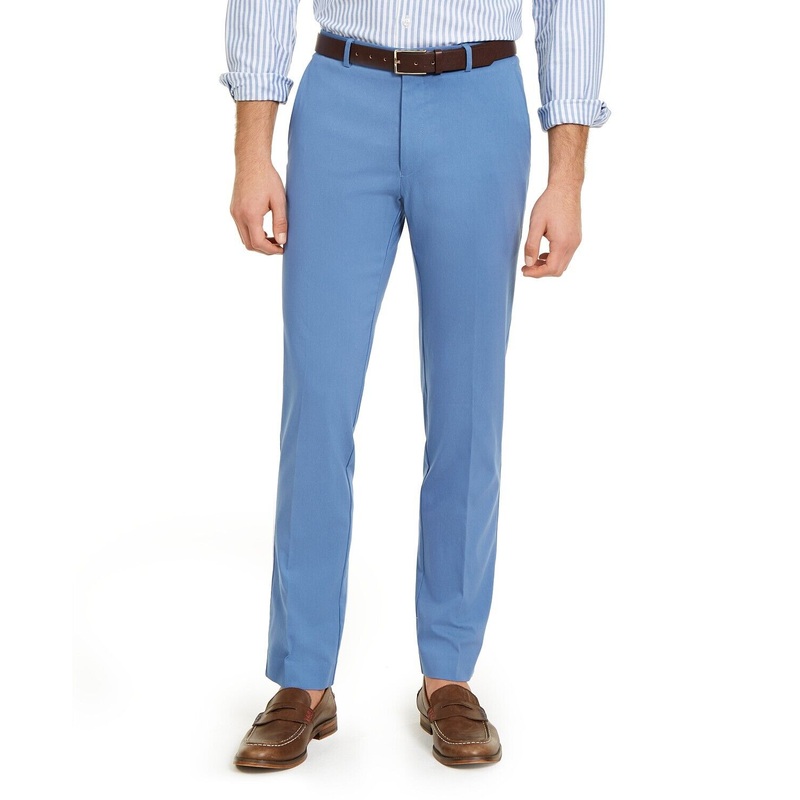 Tommy Hilfiger Modern Fit Comfort Solid Performance Pants 42 x 30 Blue