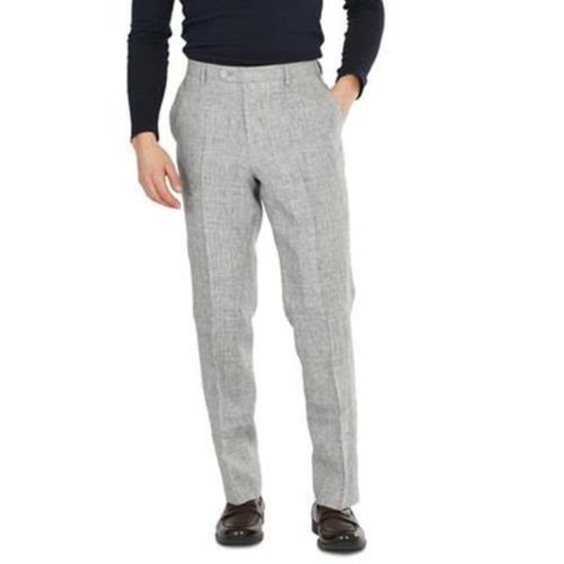 Tommy Hilfiger Plaid Linen Dress Pants 38 x 30 Grey Plaid