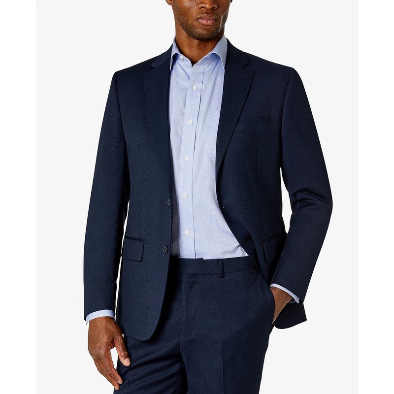 Van Heusen Men's Flex Slim Fit Suit 46R JACKET ONLY Navy Blue