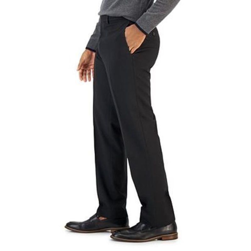 VAN HEUSEN Men's Flex Slim Fit Suit Dress Pants 42 x 33 Black Flat Front