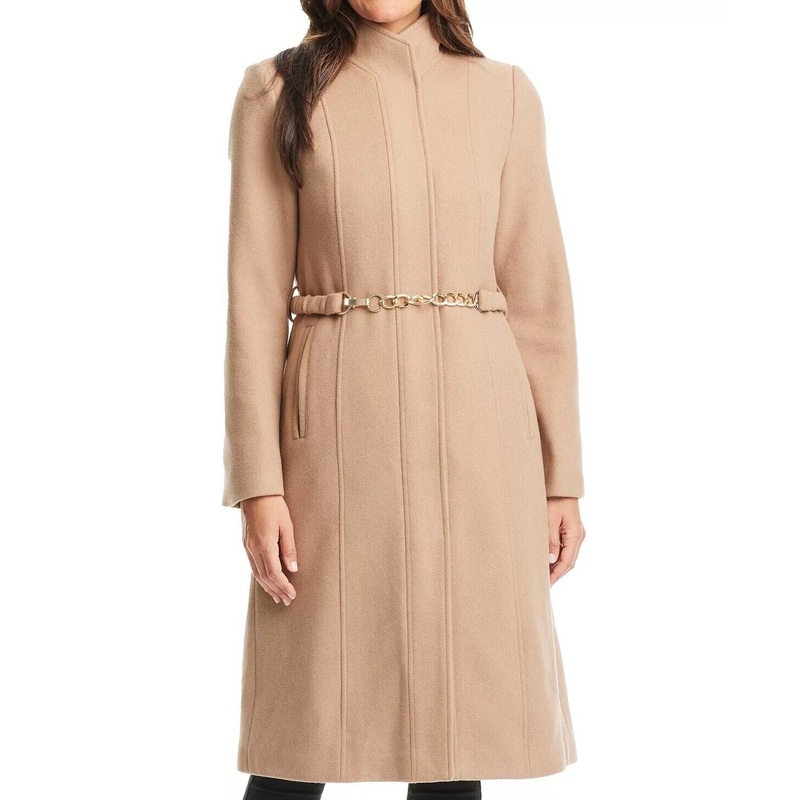 VINCE CAMUTO Women's Maxi Coat True Camel Beige Large * NO BELT*