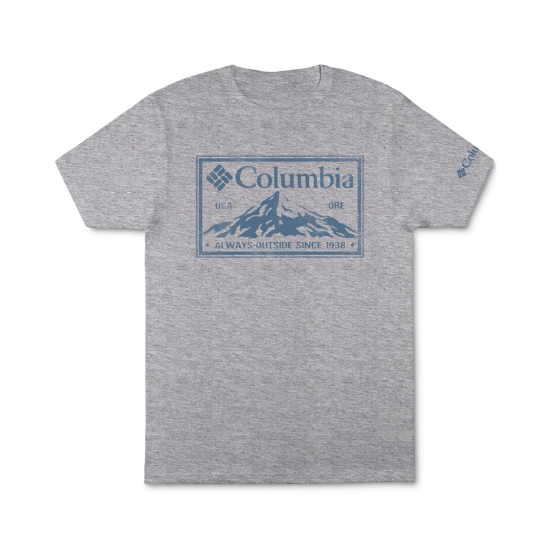 Columbia Men's Jaylen Short-Sleeve Crewneck Graphic T Shirt Grey Heather XL