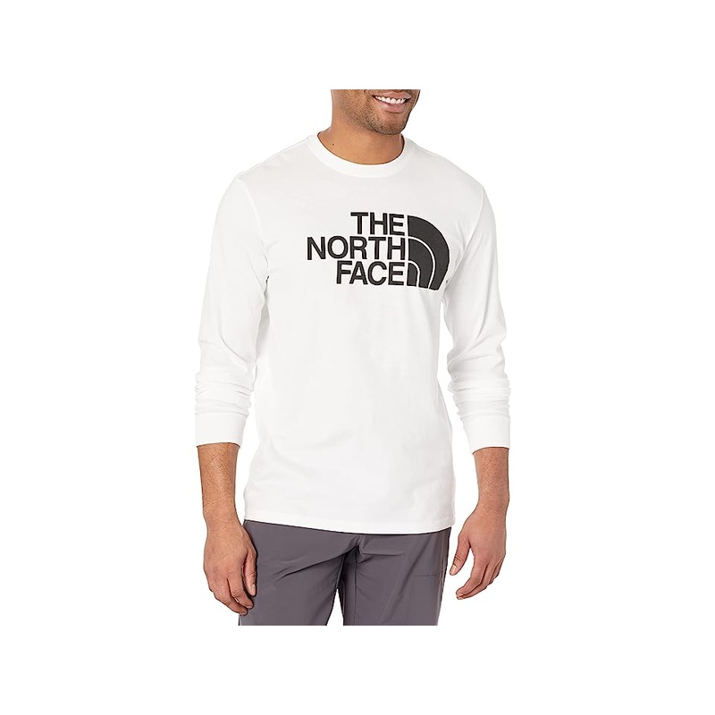 The North Face Mens Long Sleeve Half Dome Logo Long Sleeve T Shirt White 2XL