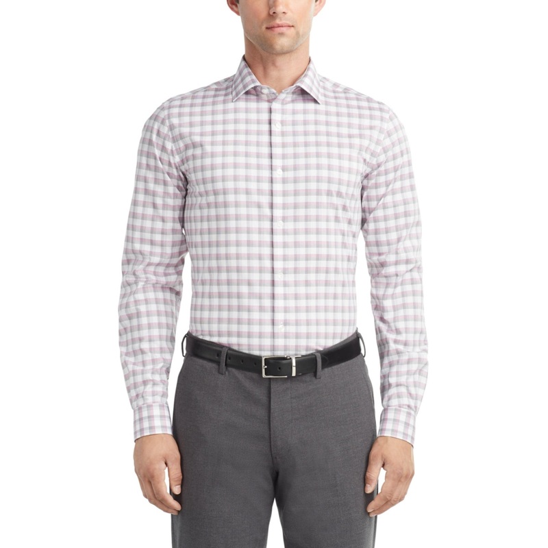 Van Heusen Men's Regular Fit Stain Shield Dress Shirt Barn Red 16 16.5 32 33