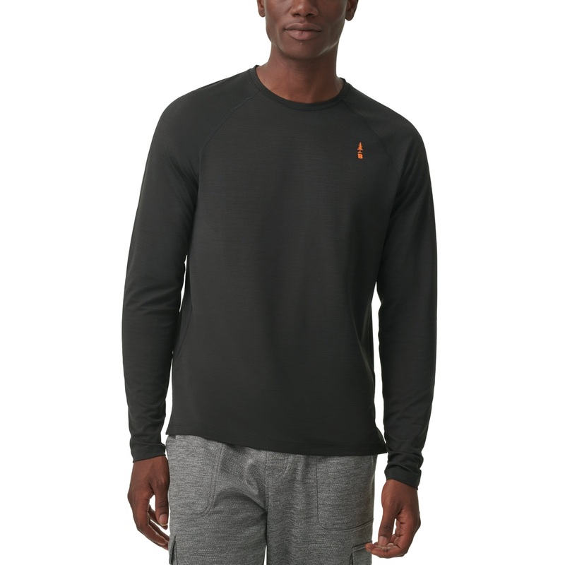 Bass Outdoor Men's Trek Long Sleeve Performance T Shirt Peat Medium