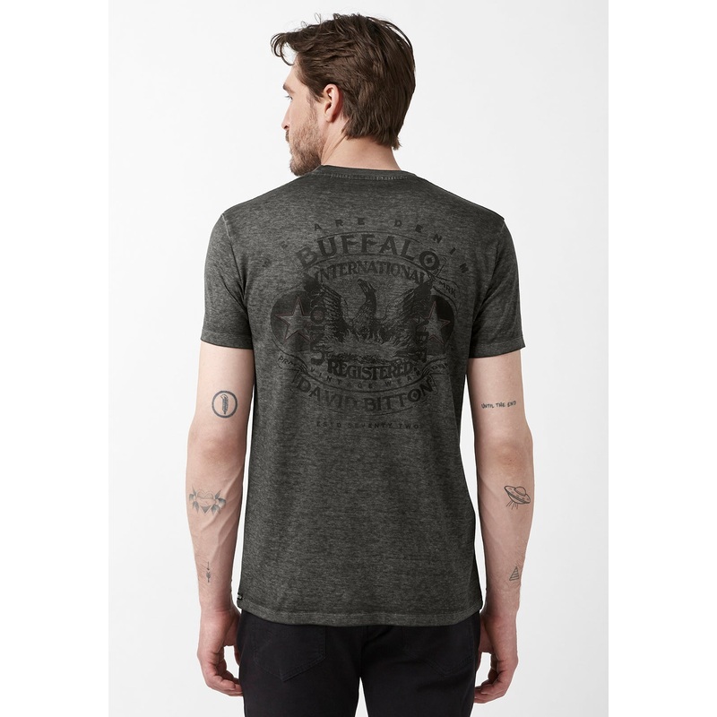 BUFFALO DAVID BITTON Men's Tamen Short-Sleeve T Shirt XXL Charcoal Grey