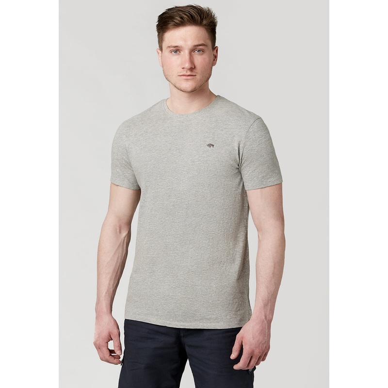 BUFFALO David Bitton Men's Tawedy Crewneck T Shirt Heather Grey Small