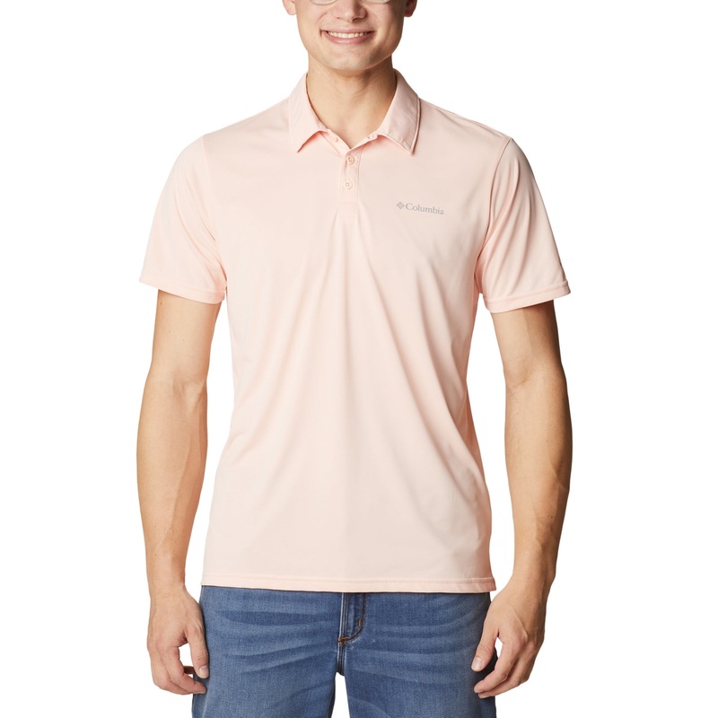Columbia Men's Hike Short Sleeve Polo Shirt Peach Blossom 2XL