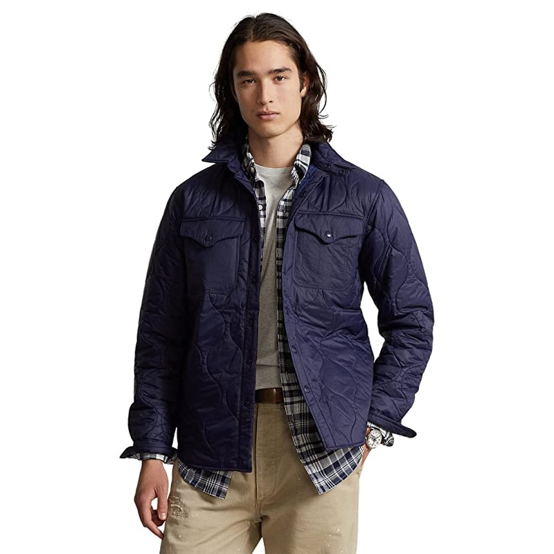 Polo Ralph Lauren Men's Quilted Shirt Jacket Large Newport Navy Blue